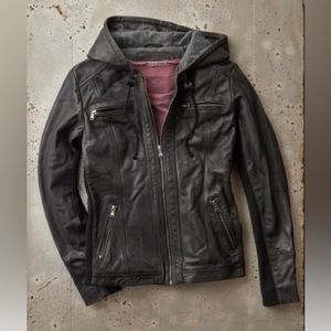 Carbon 2 Cobalt Women's Crosstown Leather Hoodie